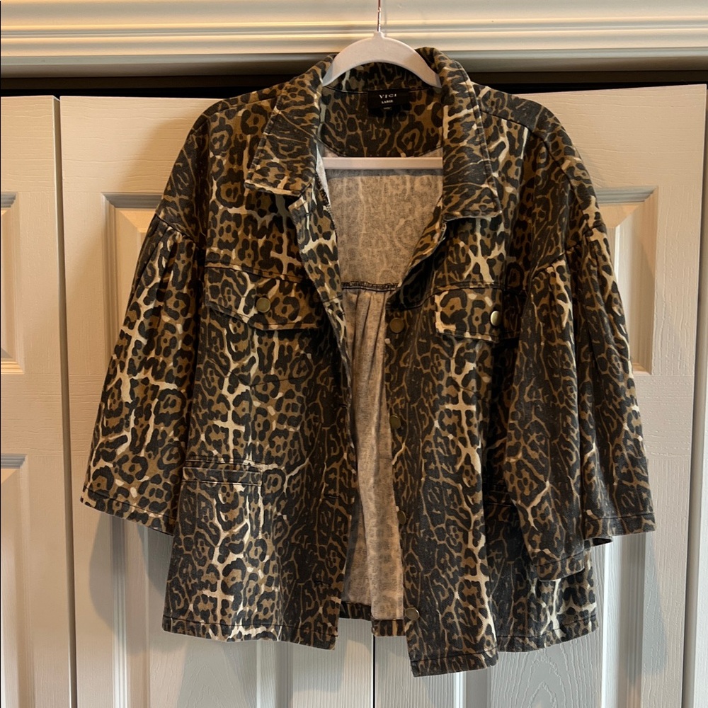 Vici Leopard Print Utility Jacket